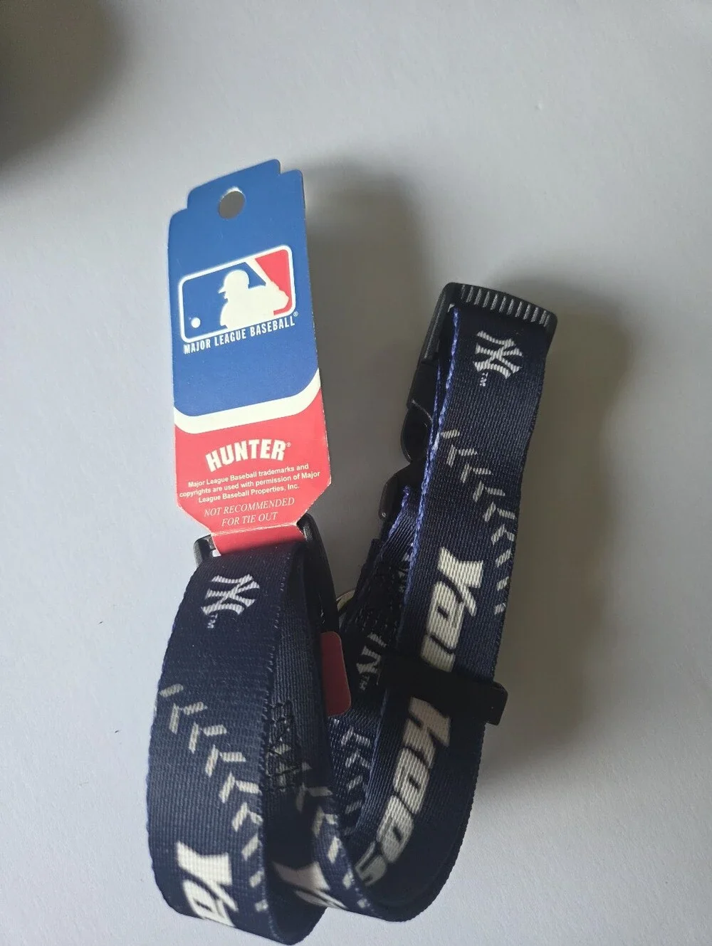 New York Yankees Dog Collar L Adjustable MLB Logo Blue White Baseball NWT